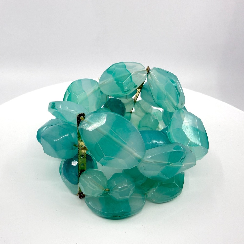 Chunky Seafoam Green Statement Bracelet Boho Beach Festival Stacking Accessory